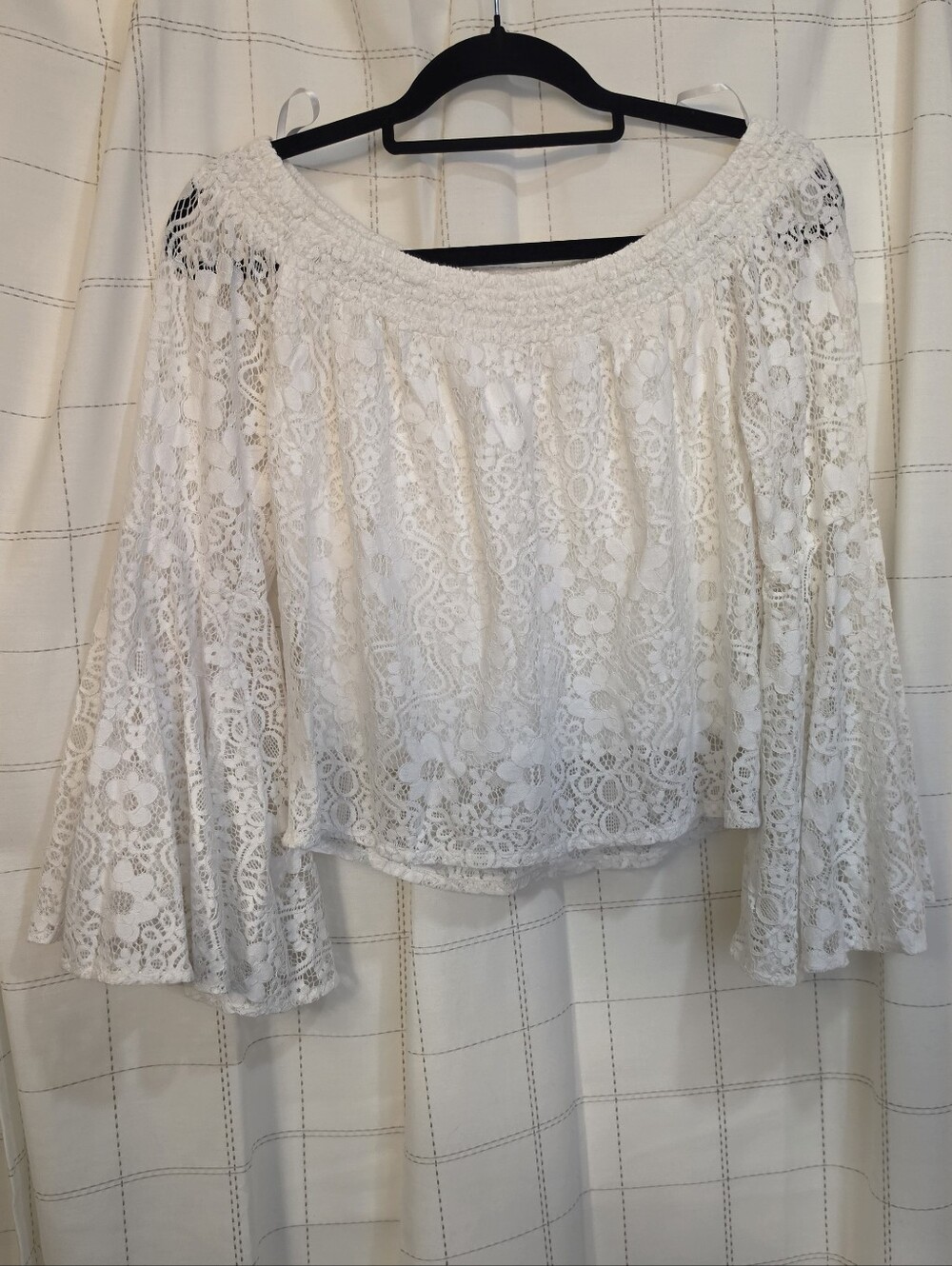 Hollister Off Shoulder Bell Sleeve Top